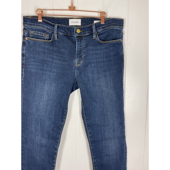 FRAME Women's Le Garcon Dark Wash 5 Pocket Straight Leg Jeans Size 29 - Picture 3 of 10